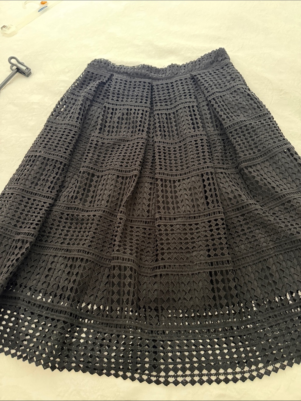 Fun Black Pleated Textured Women's Skirt